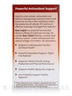 Raw CoQ10 200 Mg - 60 Vegan Capsules -Garden Of Life Shop images 308