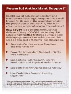 Raw CoQ10 200 Mg - 60 Vegan Capsules -Garden Of Life Shop images 311