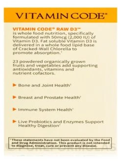 Vitamin Code® - Raw D3™ 2000 IU - 60 Vegetarian Capsules -Garden Of Life Shop images 322