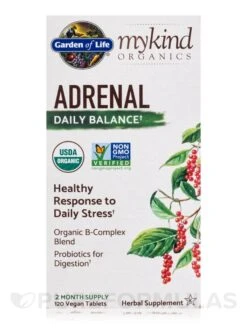 Mykind Organics Adrenal Daily Balance - 120 Vegan Tablets -Garden Of Life Shop images 327