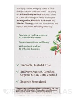 Mykind Organics Adrenal Daily Balance - 120 Vegan Tablets -Garden Of Life Shop images 330