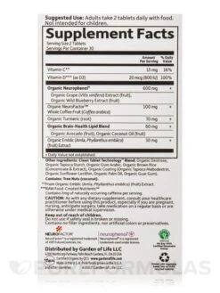 Dr. Formulated Brain Health Memory & Focus For Adults 40+ - 60 Vegetarian Tablets -Garden Of Life Shop images 349