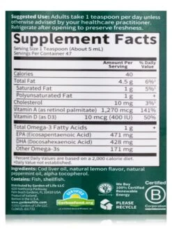 Olde World® Icelandic Cod Liver Oil, Lemon Mint Flavor - 8 Fl. Oz (236 Ml) -Garden Of Life Shop images 360