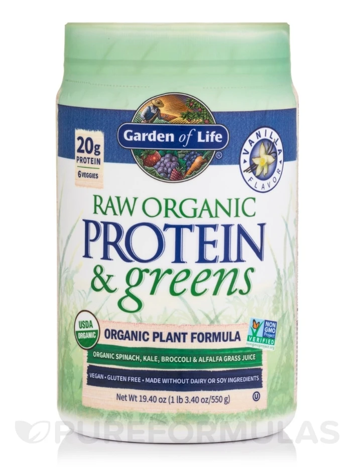 Raw Protein And Greens Vanilla - 19.40 Oz (550 Grams) 1 Raw Protein And Greens Vanilla - 19.40 Oz (550 Grams)