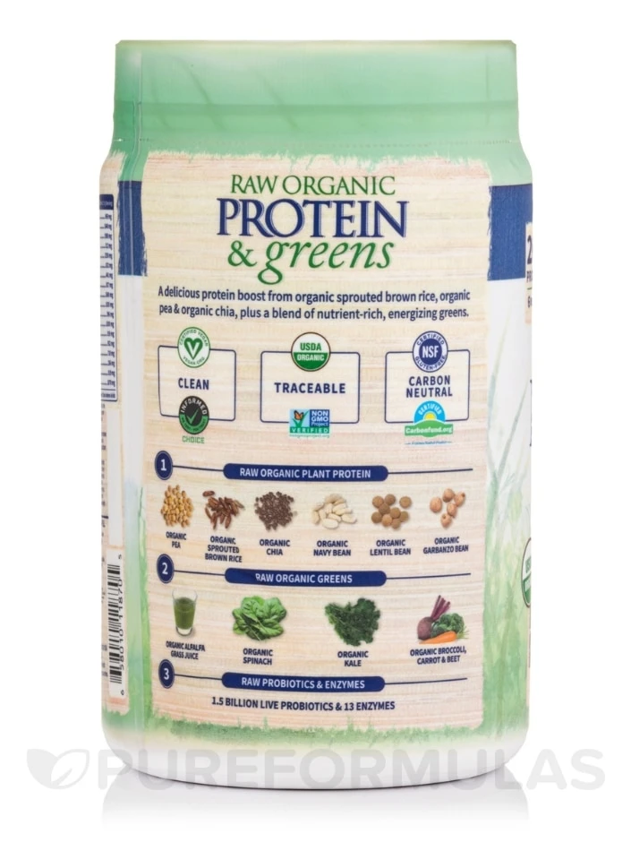 Raw Protein And Greens Vanilla - 19.40 Oz (550 Grams) 3 Raw Protein And Greens Vanilla - 19.40 Oz (550 Grams) - Image 3
