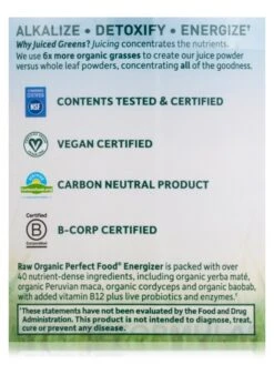 Raw Organic Perfect Food® Energizer Juiced Green Superfood Powder - 9.8 Oz (279 Grams) -Garden Of Life Shop images 409