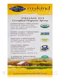 Mykind Organics Vegan D3 Spray, Vanilla Flavor - 2 Fl. Oz (58 Ml) -Garden Of Life Shop images 418