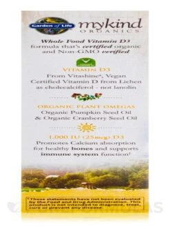 Mykind Organics Vegan D3 Spray, Vanilla Flavor - 2 Fl. Oz (58 Ml) -Garden Of Life Shop images 419