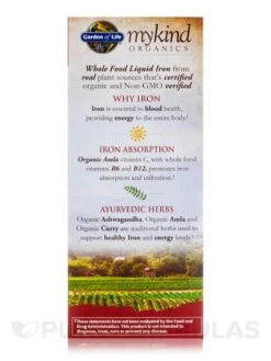 Mykind Organics Plant Iron & Organic Herbs, Organic Cranberry-Lime Liquid - 8 Oz (240 Ml) -Garden Of Life Shop images 427