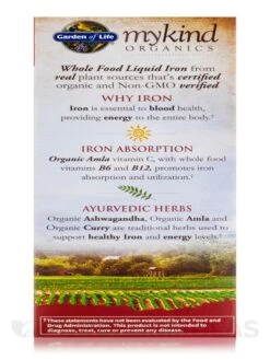 Mykind Organics Plant Iron & Organic Herbs, Organic Cranberry-Lime Liquid - 8 Oz (240 Ml) -Garden Of Life Shop images 430