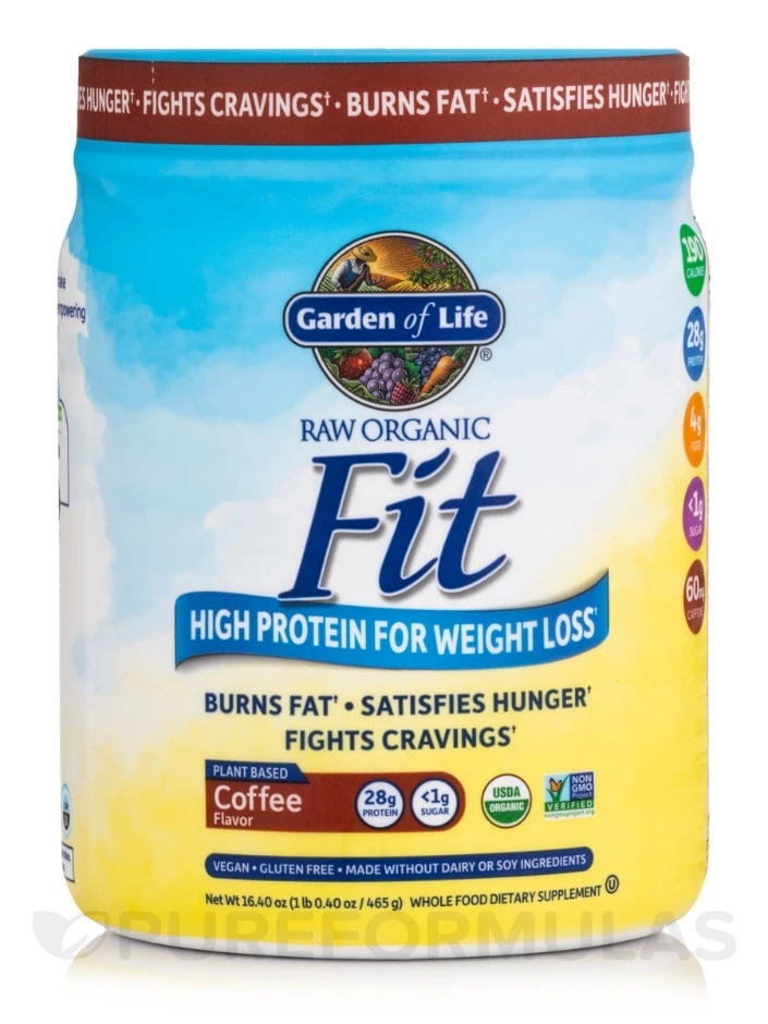 Raw Organic Fit High Protein Powder, Coffee - 16 Oz (454 Grams) 1 Raw Organic Fit High Protein Powder, Coffee - 16 Oz (454 Grams)