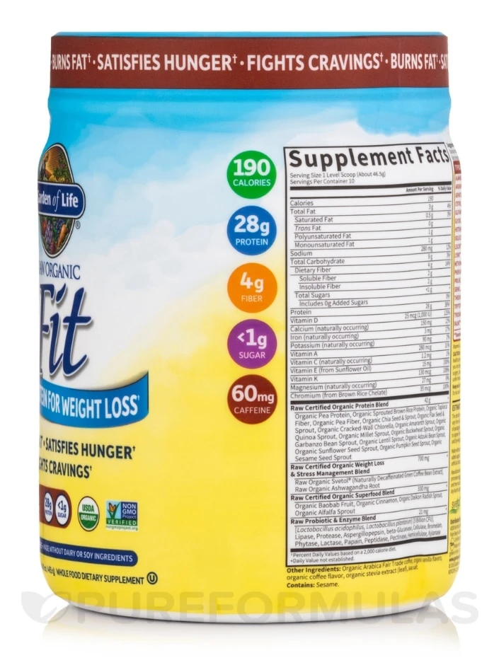 Raw Organic Fit High Protein Powder, Coffee - 16 Oz (454 Grams) 2 Raw Organic Fit High Protein Powder, Coffee - 16 Oz (454 Grams) - Image 2