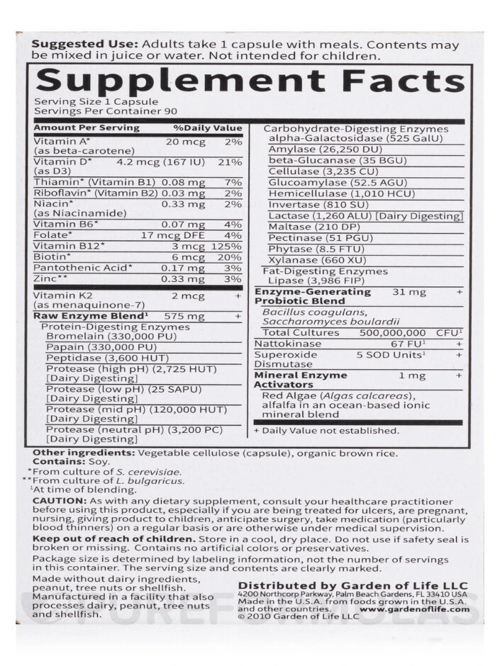 Raw Enzymes™ Men - 90 Vegetarian Capsules 8 Raw Enzymes™ Men - 90 Vegetarian Capsules - Image 8