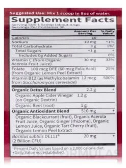 Organic Beets Detox Powder, Cranberry Pomegranate Flavor - 3.7 Oz (105 Grams) -Garden Of Life Shop images 460