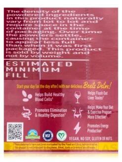 Organic Beets Detox Powder, Cranberry Pomegranate Flavor - 3.7 Oz (105 Grams) -Garden Of Life Shop images 462