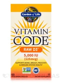 Vitamin Code® - Raw D3™ 5000 IU - 60 Vegetarian Capsules -Garden Of Life Shop images 466
