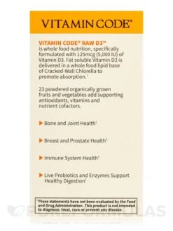 Vitamin Code® - Raw D3™ 5000 IU - 60 Vegetarian Capsules -Garden Of Life Shop images 469