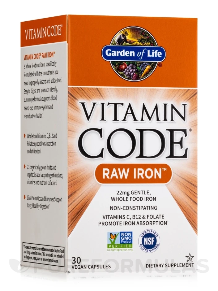 Vitamin Code® - Raw Iron - 30 Vegetarian Capsules 1 Vitamin Code® - Raw Iron - 30 Vegetarian Capsules