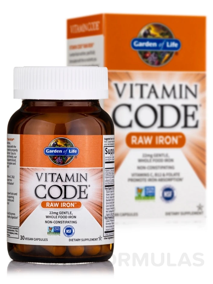 Vitamin Code® - Raw Iron - 30 Vegetarian Capsules 2 Vitamin Code® - Raw Iron - 30 Vegetarian Capsules - Image 2