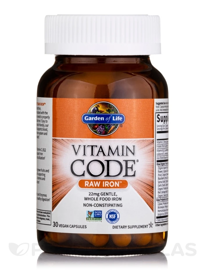 Vitamin Code® - Raw Iron - 30 Vegetarian Capsules 3 Vitamin Code® - Raw Iron - 30 Vegetarian Capsules - Image 3