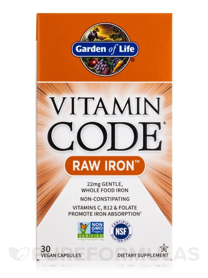 Vitamin Code® - Raw Iron - 30 Vegetarian Capsules 4 Vitamin Code® - Raw Iron - 30 Vegetarian Capsules - Image 4