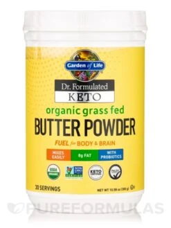 Dr. Formulated Keto Organic Grass Fed Butter Powder - 10.58 Oz (300 Grams)