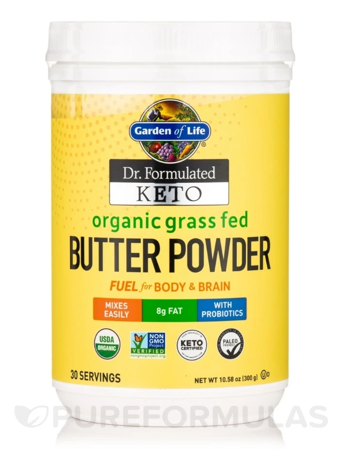 Dr. Formulated Keto Organic Grass Fed Butter Powder - 10.58 Oz (300 Grams) 1 Dr. Formulated Keto Organic Grass Fed Butter Powder - 10.58 Oz (300 Grams)