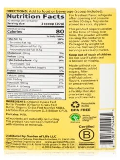 Dr. Formulated Keto Organic Grass Fed Butter Powder - 10.58 Oz (300 Grams) 8 Dr. Formulated Keto Organic Grass Fed Butter Powder - 10.58 Oz (300 Grams) -Garden Of Life Shop images 495