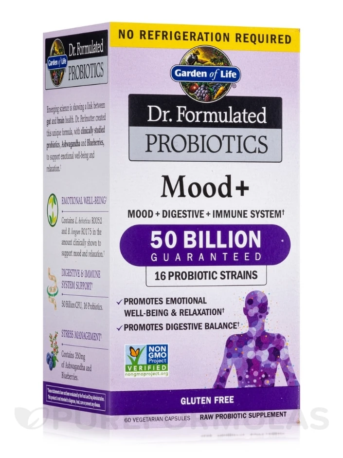 Dr. Formulated Probiotics Mood+ (Shelf Stable) - 60 Vegetarian Capsules 1 Dr. Formulated Probiotics Mood+ (Shelf Stable) - 60 Vegetarian Capsules