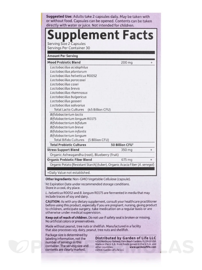 Dr. Formulated Probiotics Mood+ (Shelf Stable) - 60 Vegetarian Capsules 5 Dr. Formulated Probiotics Mood+ (Shelf Stable) - 60 Vegetarian Capsules - Image 5