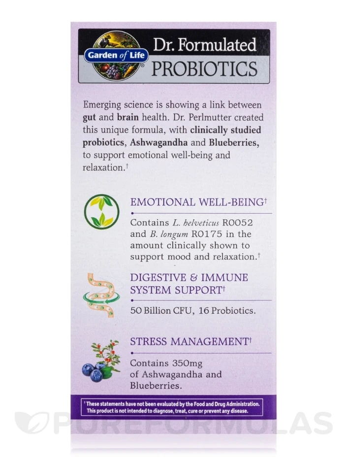 Dr. Formulated Probiotics Mood+ (Shelf Stable) - 60 Vegetarian Capsules 7 Dr. Formulated Probiotics Mood+ (Shelf Stable) - 60 Vegetarian Capsules - Image 7