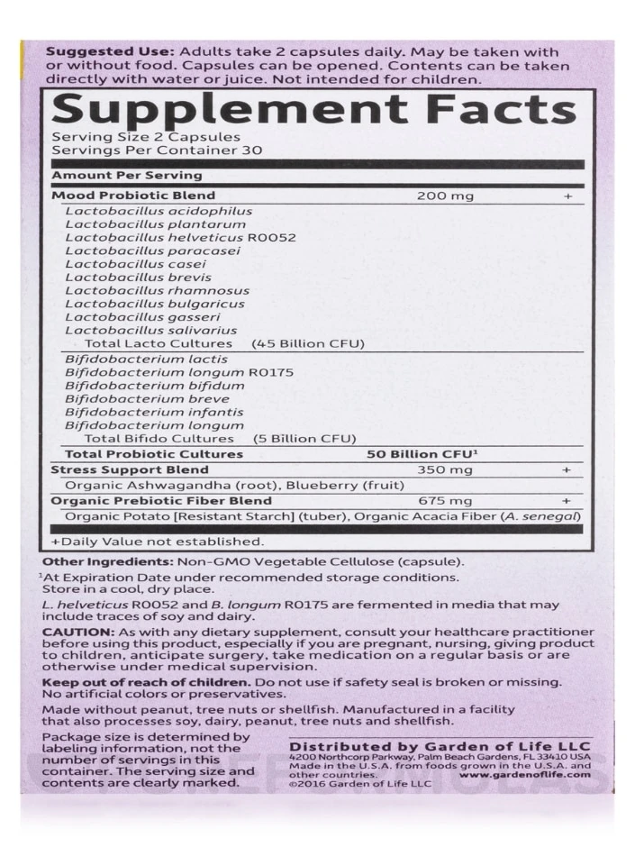 Dr. Formulated Probiotics Mood+ (Shelf Stable) - 60 Vegetarian Capsules 8 Dr. Formulated Probiotics Mood+ (Shelf Stable) - 60 Vegetarian Capsules - Image 8