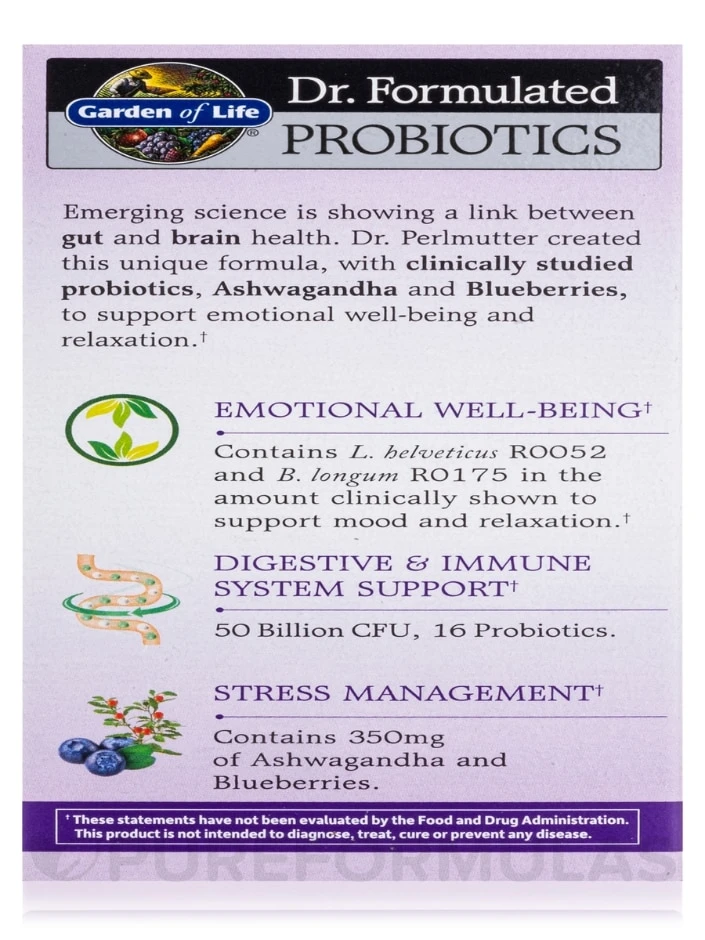 Dr. Formulated Probiotics Mood+ (Shelf Stable) - 60 Vegetarian Capsules 10 Dr. Formulated Probiotics Mood+ (Shelf Stable) - 60 Vegetarian Capsules - Image 10