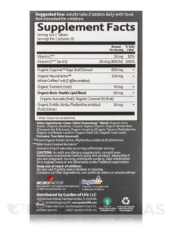 Dr. Formulated Brain Health Memory & Focus For Young Adults - 60 Vegetarian Tablets -Garden Of Life Shop images 516