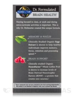 Dr. Formulated Brain Health Memory & Focus For Young Adults - 60 Vegetarian Tablets -Garden Of Life Shop images 518