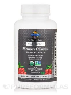 Dr. Formulated Brain Health Memory & Focus For Young Adults - 60 Vegetarian Tablets -Garden Of Life Shop images 520