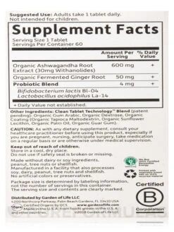 Mykind Organics Ashwaganda Stress & Mood - 60 Vegan Tablets -Garden Of Life Shop images 532