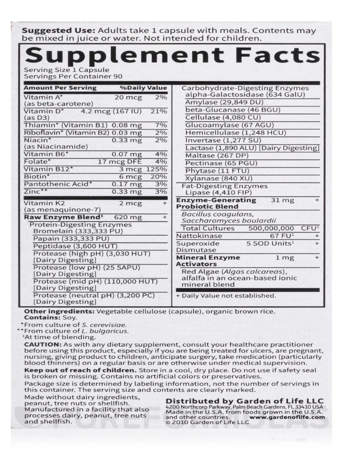 Raw Enzymes™ Women 50 & Wiser - 90 Vegetarian Capsules 8 Raw Enzymes™ Women 50 & Wiser - 90 Vegetarian Capsules - Image 8