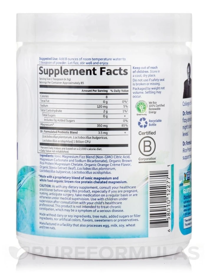Dr. Formulated Whole Food Magnesium, Orange Flavor - 14.8 Oz (419.5 Grams) 2 Dr. Formulated Whole Food Magnesium, Orange Flavor - 14.8 Oz (419.5 Grams) - Image 2