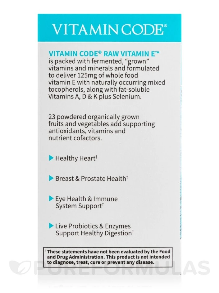 Vitamin Code® - Vitamin E - 60 Capsules 7 Vitamin Code® - Vitamin E - 60 Capsules - Image 7