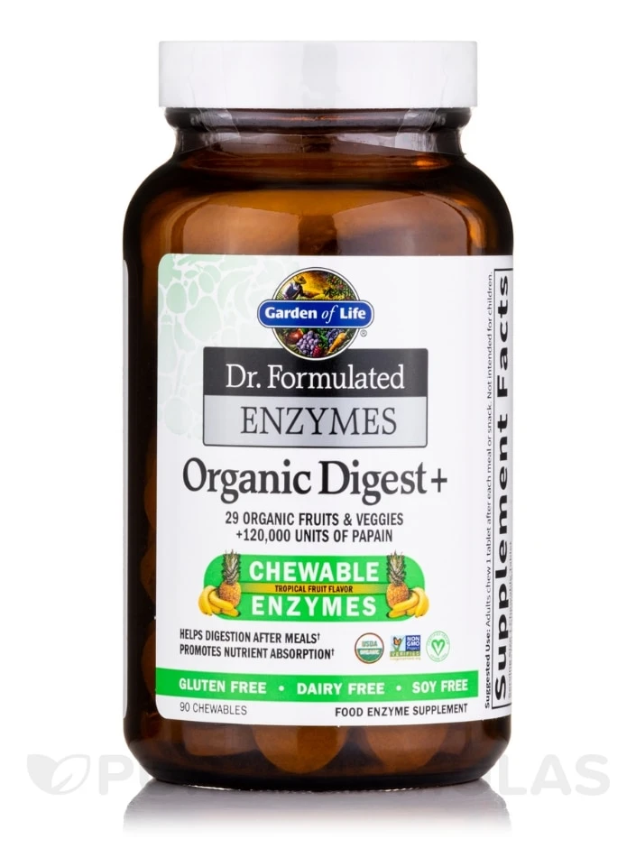 Dr. Formulated Enzymes Organic Digest+ - 90 Vegan Chewables 3 Dr. Formulated Enzymes Organic Digest+ - 90 Vegan Chewables - Image 3