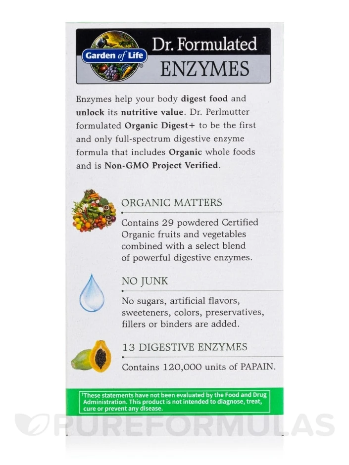 Dr. Formulated Enzymes Organic Digest+ - 90 Vegan Chewables 7 Dr. Formulated Enzymes Organic Digest+ - 90 Vegan Chewables - Image 7