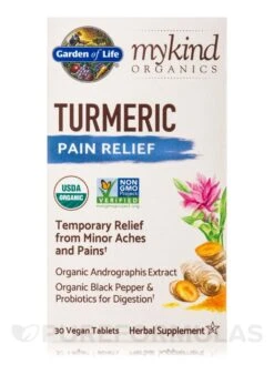 Mykind Organics Turmeric Pain Relief - 30 Vegan Tablets -Garden Of Life Shop images 650