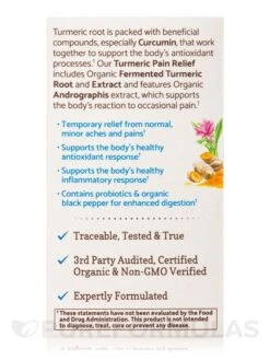 Mykind Organics Turmeric Pain Relief - 30 Vegan Tablets -Garden Of Life Shop images 653