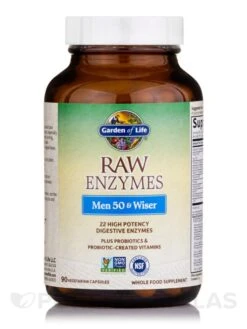 Raw Enzymes™ Men 50 & Wiser - 90 Vegetarian Capsules -Garden Of Life Shop images 83