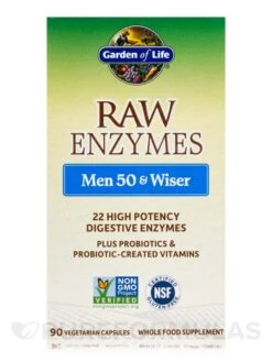 Raw Enzymes™ Men 50 & Wiser - 90 Vegetarian Capsules -Garden Of Life Shop images 84