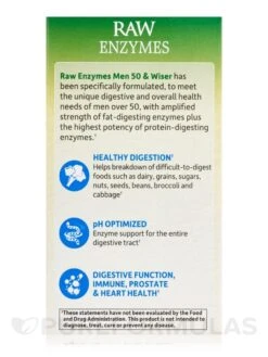 Raw Enzymes™ Men 50 & Wiser - 90 Vegetarian Capsules -Garden Of Life Shop images 87