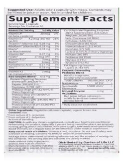 Raw Enzymes™ Men 50 & Wiser - 90 Vegetarian Capsules -Garden Of Life Shop images 88