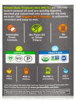 Dr. Formulated Keto Organic MCT Powder - 10.58 Oz (300 Grams) 9 Dr. Formulated Keto Organic MCT Powder - 10.58 Oz (300 Grams) -Garden Of Life Shop images 96
