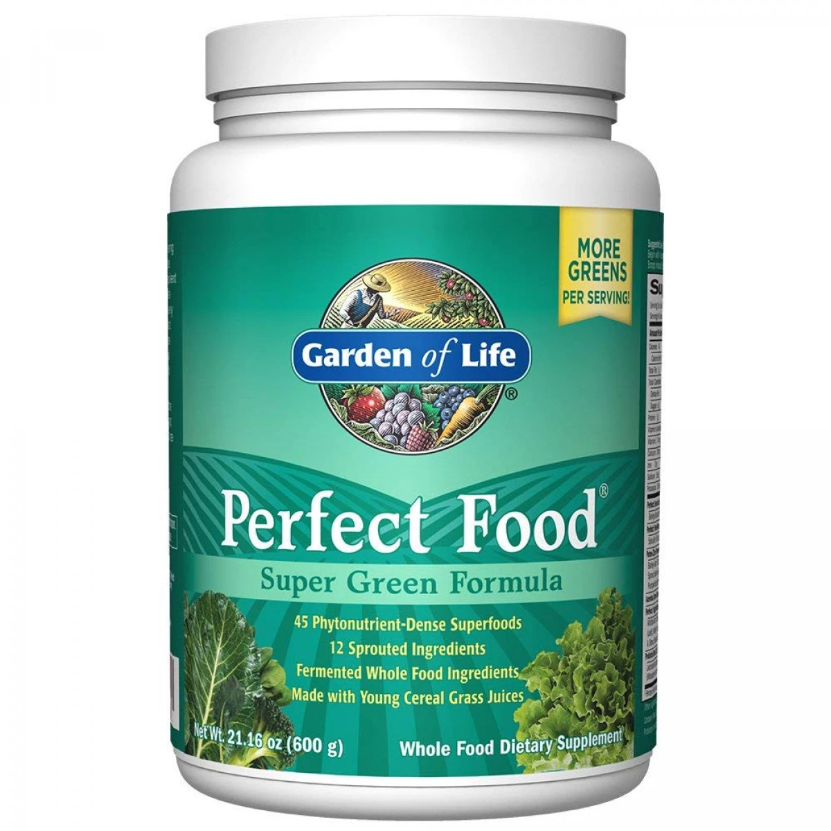 Garden Of Life Whole Food Vegetable Supplement - Perfect Food Green Superfood Dietary Powder, 600g 1 Garden Of Life Whole Food Vegetable Supplement - Perfect Food Green Superfood Dietary Powder, 600g